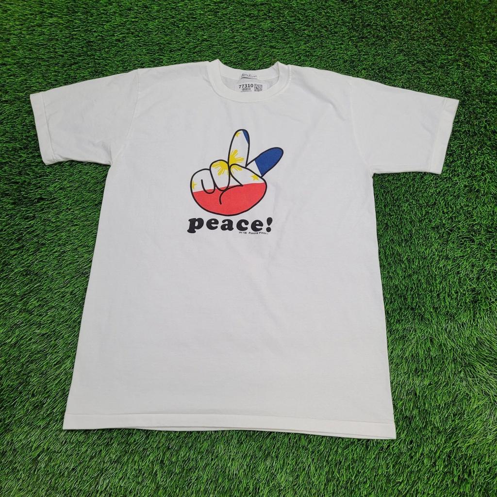 Vintage 90s Philippines Peace Shirt Large 22x29 Pusong-Pinoy