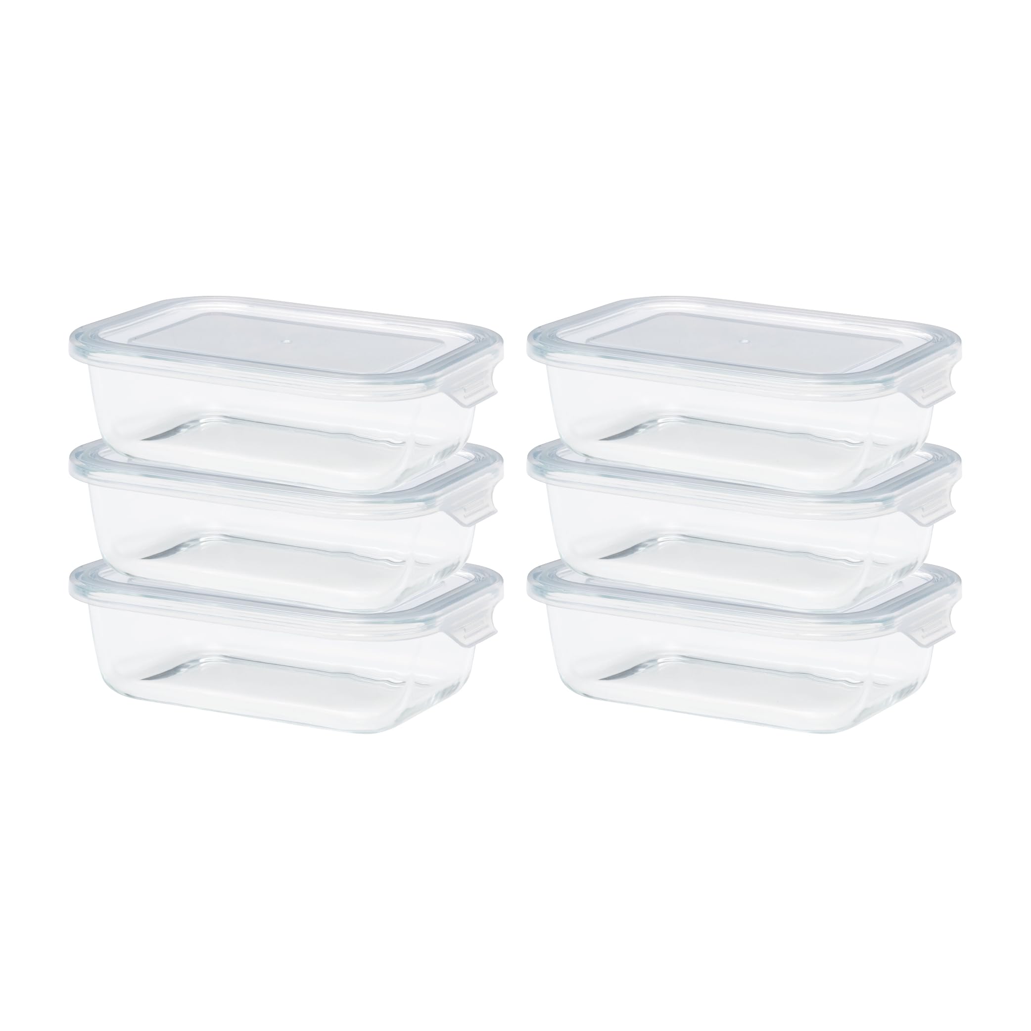 

CB Japan Стеклянный контейнер для хранения Средний Набор из Для микроволновой печи Посудомоечной машины Дезинфекция кипячением Контейнер Atomico термостойкий, Размер, 640 мл, 6,