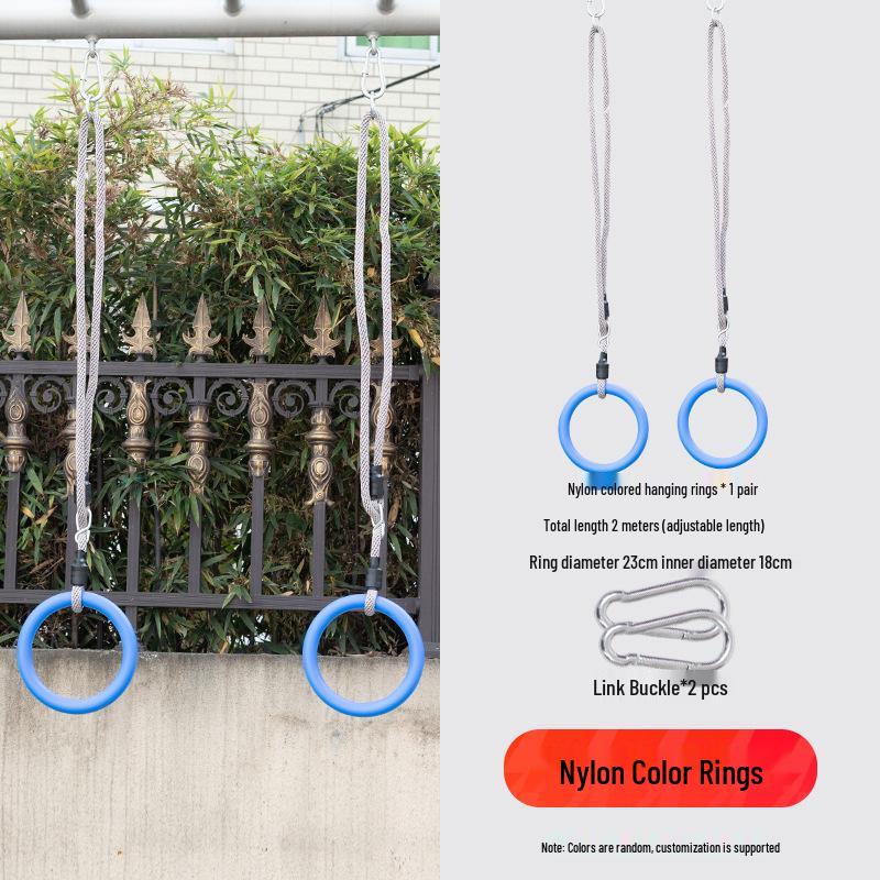 Children's Outdoor Sensory Integration Rope Ladder and Swing Set with Climbing Rings