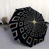 1pc Geometric Pattern Automatic Folding Umbrella, Portable & Foldable Design with 8 Ribs, Casual Outdoor Accessory yy250729048