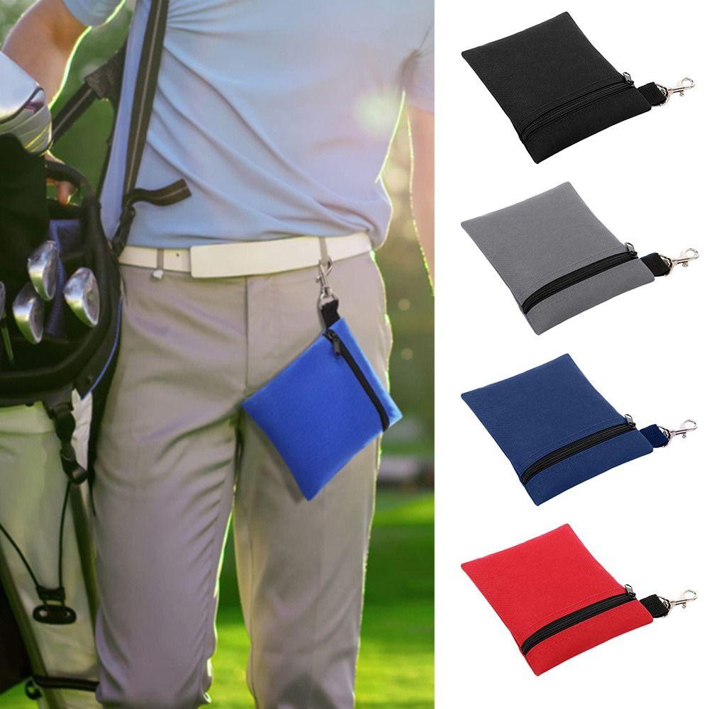 Nylon Golf Ball Bag Zipper Valuables Holder Waterproof Pocket Storage Bag Hiking