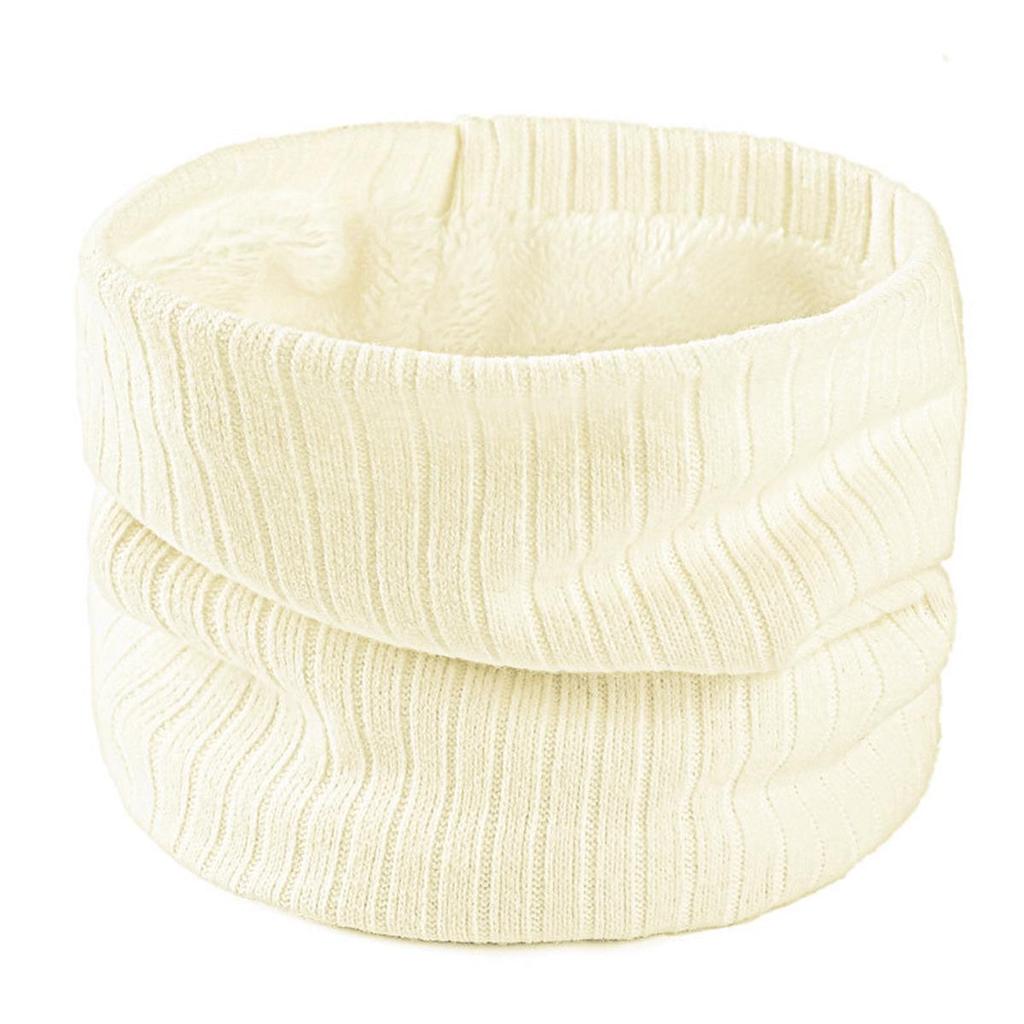 Unisex Double-Layer Fleece Neck Gaiter: Extra Thick, Warm, Solid Color Knitted Scarf for Autumn/Winter
