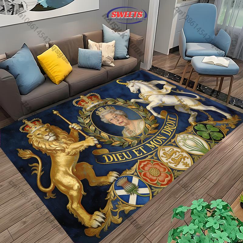 

Multi-Size Royal British-themed Decor Carpet Rug for Living Rooms Bedroom, Sofa Areas, Durable Non-Slip Decor Mat Wonderful Gift 40x60cm