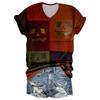 Women's Fashion Casual Three-quarter Sleeve Halloween Letters,  Face Print Top
