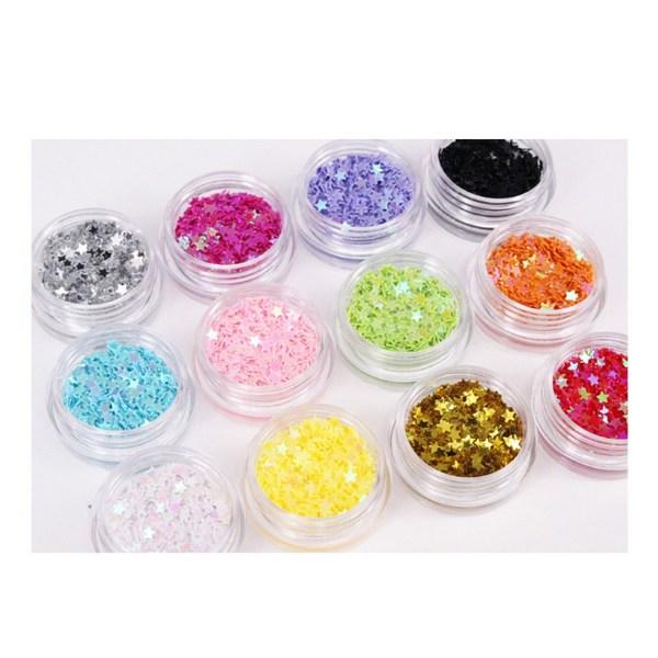 I kontrast, glitter 12p, blandet farge, 1 sett
