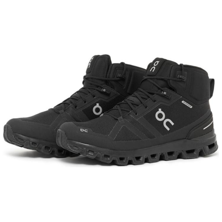 On Lightweight Shock Absorbing N-Slip Wear-Resistant Waterproof High-Top Running Shoes Women Sneakers Black 23.99851