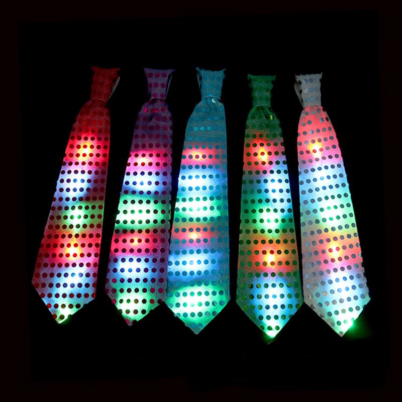 

1 Pcs Luminous Led Sequins Flashing Bow Tie Tie Clip Stage Performance Bar Wedding Festive Holiday Supplies Halloween Decoration