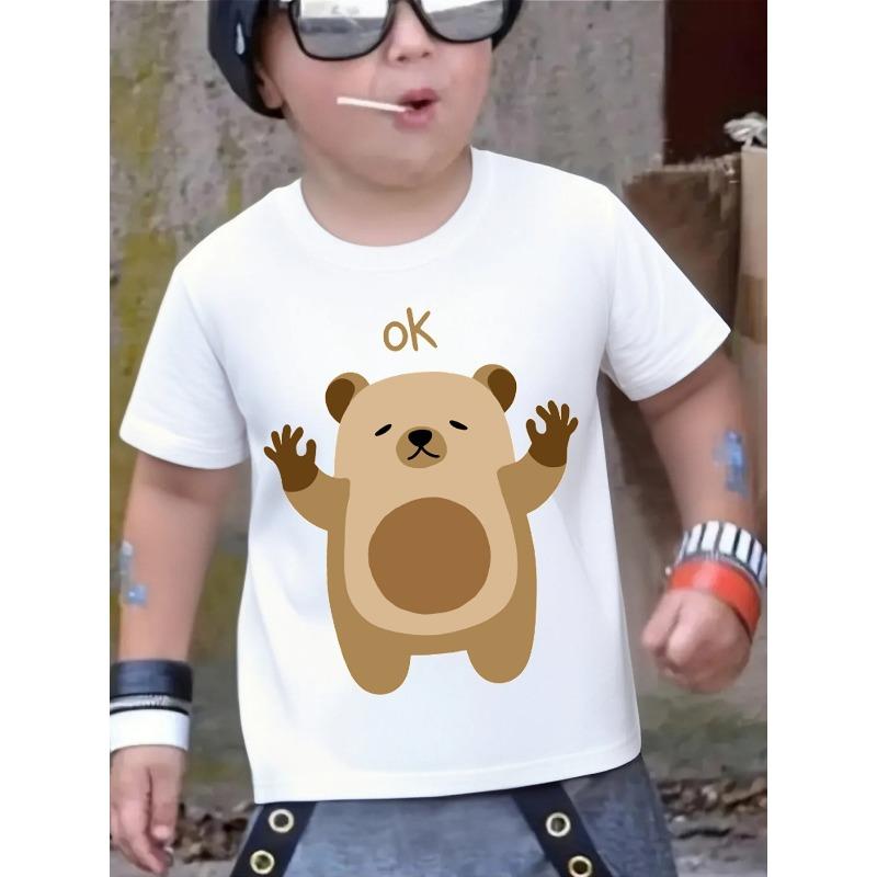 European sizes little boys Short Sleeve T-Shirt Soft & Comfortable Everyday Top, Suitable for home, outdoor, and sports activities