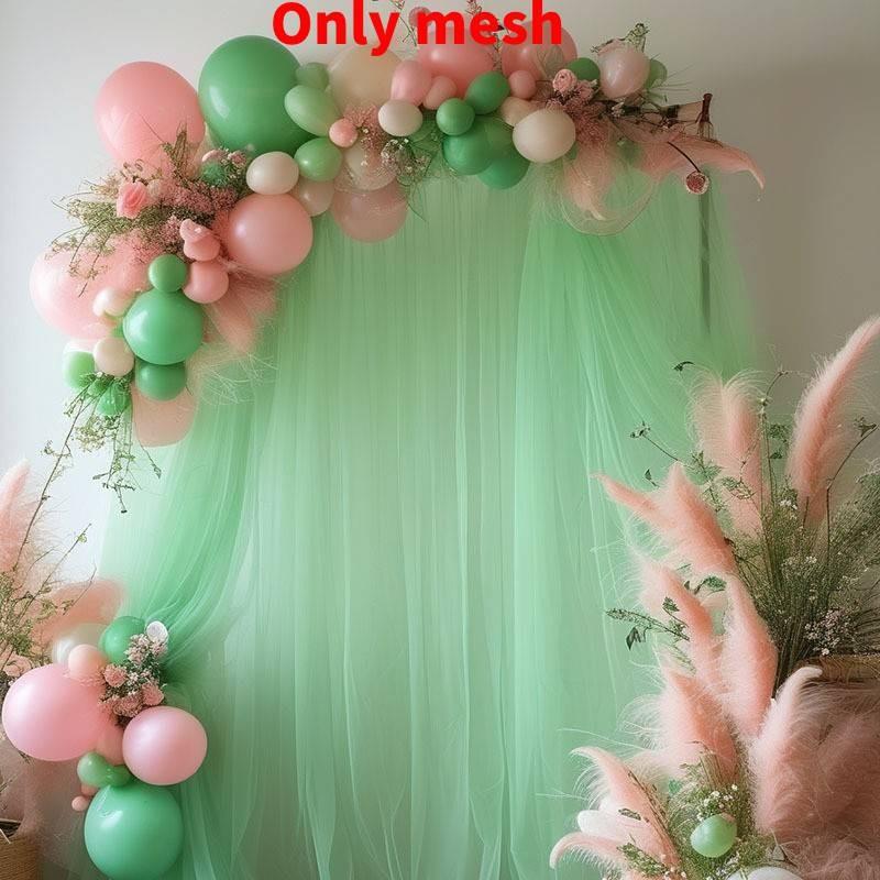 Outdoor Wedding Decor Fabric Bridal Arch Backdrop With Polyester Tulle For Party Event