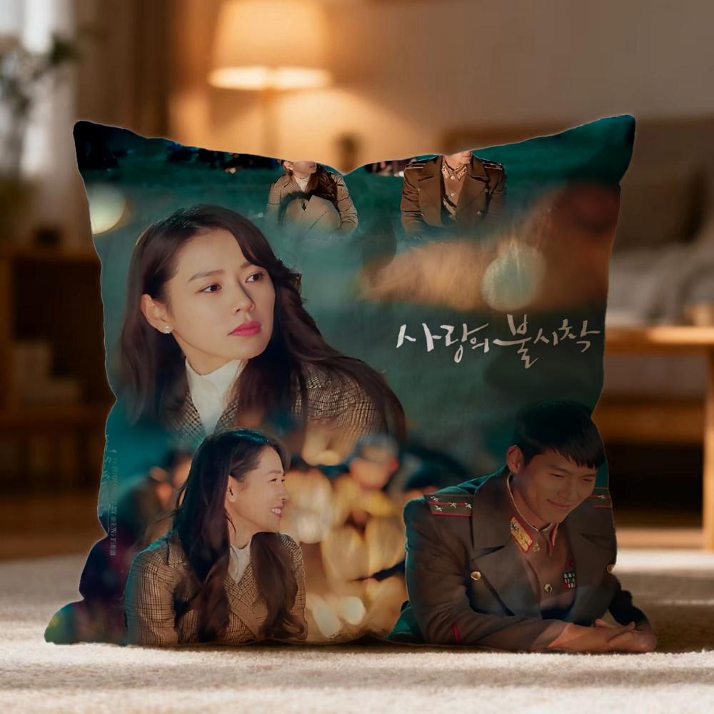 Hot C-CCrash Landing on You Cushion Cover Soft Washable Pillow Case Multi-Scene for Couch Bed Travel Office Use
