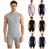 Mens Adaptive Nursing Jumpsuit Rompers Sleeveless Back Zipper Round Neck Short Bottoms Bodysuit