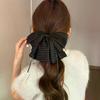 Korean Black Red Pearl Bow Hair Clips Shark Hair Claw Clip Hairpins Spring Clip Fashion Ponytail Barrettes Hair Accessories