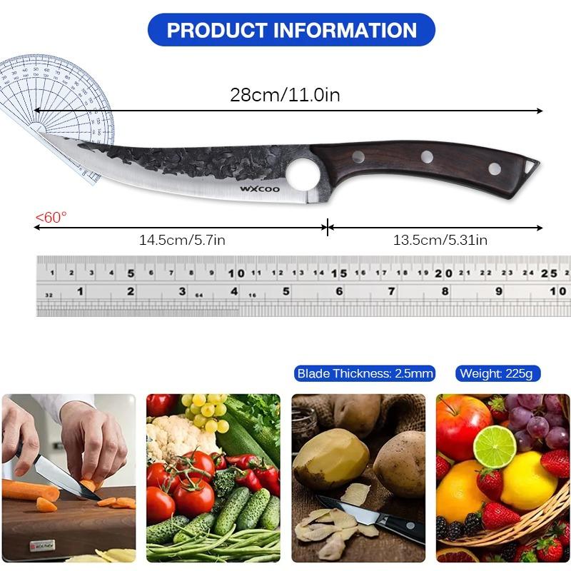 2PCS Stainless Steel Forged Boning Knife with Knife Sheath Fruit Knife Handmade Knife Peeling Knife Sharp Kitchen Chef Knife