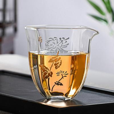 220ML Japanese Transparent Heat-resistant Glass Teacup Pitcher Divide Tea Cha Hai Justice Cup Fair Mug Drinkware Accessories New