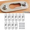 10pcs/set Heavy Duty Keyhole Picture Frame Hangers Two Hole Hanging Bracket Plate Metal Mounting Shelves Cabinets Hangers