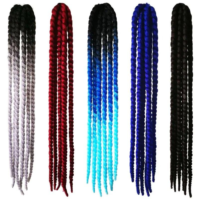60cm Punk Style Motorcycle Scattered Gradient Ramp Helmet Braids Twist Braid Horn Motocross Motorbike Off Road Moto Decor Braids
