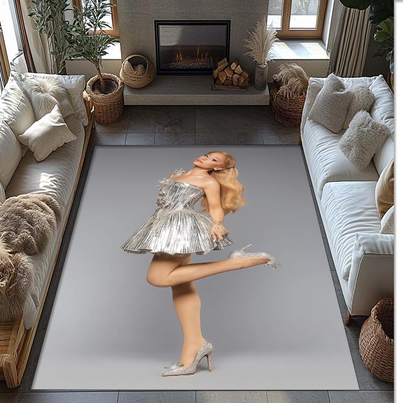 Soft Crystal Velvet Floor Rug,Ariana Grande Anti Slip Decorative Carpet, Plush Area Mat For Indoor Home Decoration