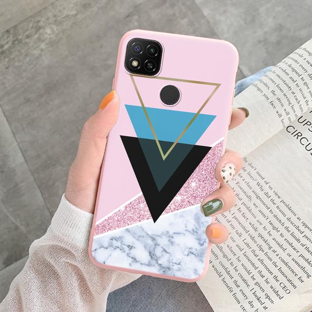 Marmurowy wzór etui na telefon do Redmi 9C 9 C NFC 10A 10 A pokrowiec ochronny różowy silikonowy miękki Funda do Xiaomi Redmi 9C Coque