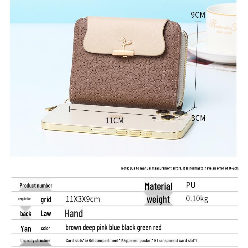 2025 Damen High-End Color Block Kurzes Portemonnaie & Kartenhalter Münzbörse