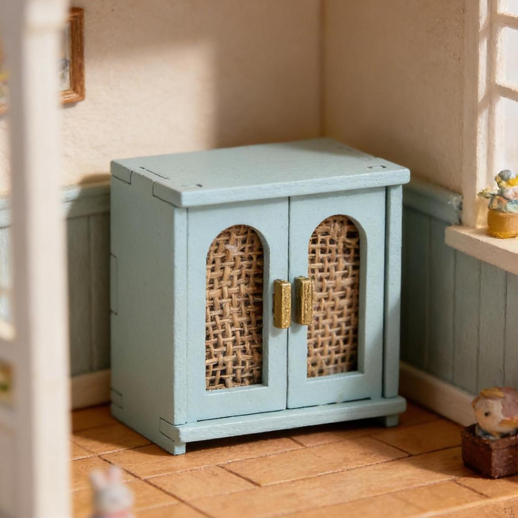 1:12 Dollhouse Furniture Doll House Accessory Mini Storage Cabinet Photo Prop Decoration