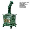Stove Figurine with LED Candle Battery Operated Fireplace Night Light Vintage Tabletop Ornament for Living Room Bedroom Home Decor