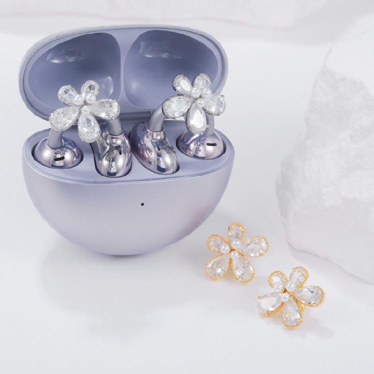 Rhinestones Decor For Clip On Earbuds Open Ear Decorative Earphone Accessories Removeable Decoration Quick Clip