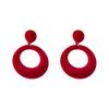 Silver needle flocking round hollow pendant earrings fashionable and simple versatile stud earrings niche high-end earrings women