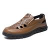 Men's Breathable Hollow Out Clogs for Middle-Aged & Elderly, Anti-Slip Comfort Casual Leather Shoes
