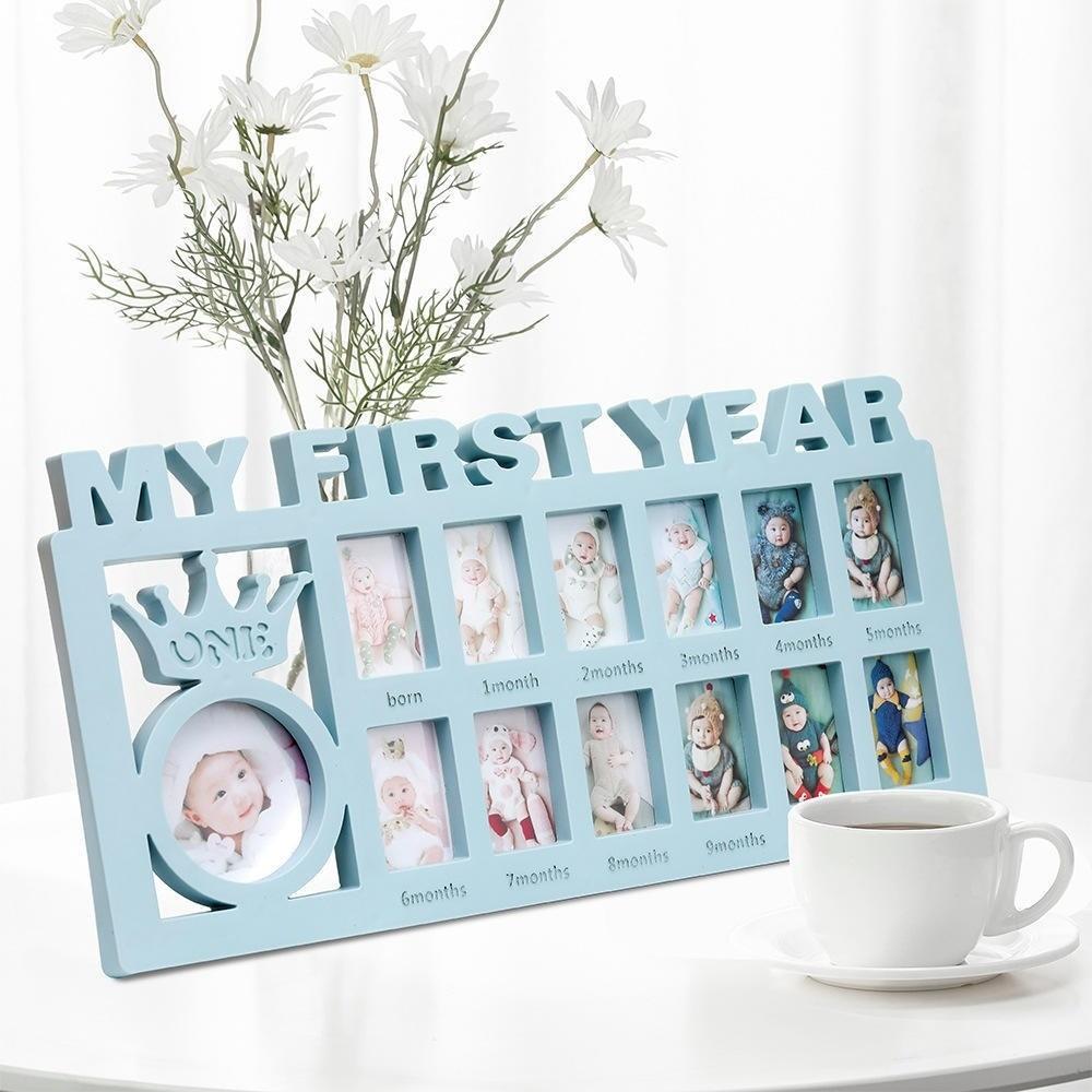 PP Newborn Photo Frame 0-12 Months Pictures Commemorative Album Cute Baby Keepsake Frame