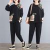 Dámský dvoudílný oblek plus size - Podzimní volný střih pro pohodlí a styl, Perfektní pro zakrytí břišního tuku