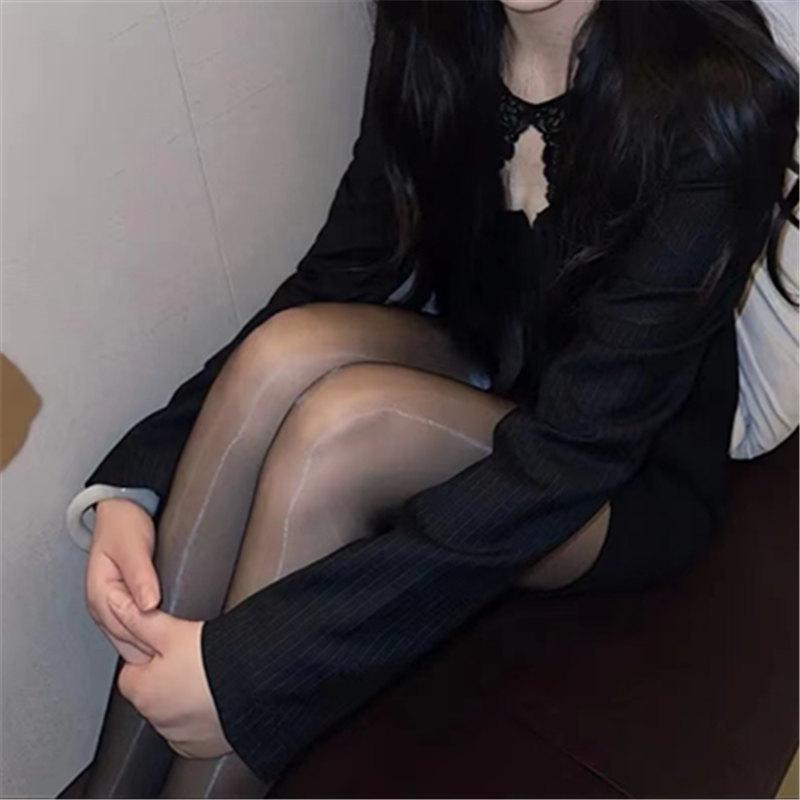 Ciorapi modelatori negri lucioși ultra-subțiri cu ulei de cal – Ciorapi de damă prietenoși cu pielea, rezistenți la agățare