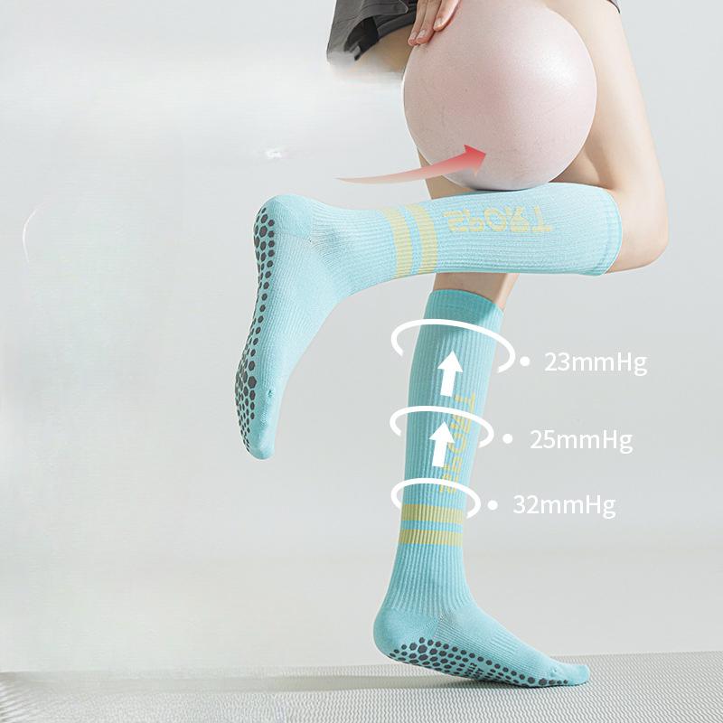 Pressure Sports Calf Socks, Spring and Autumn Yoga Socks, Anti-slip Professional Women's Fitness Socks, Summer Pilates Long Stockings