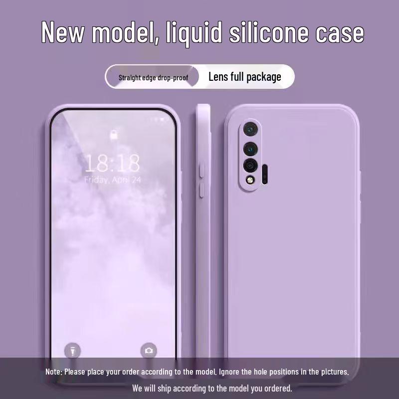 Huawei Nova6 4G Solid Color Liquid Phone Case, Full Coverage Drop Protection, Soft Edge Design.