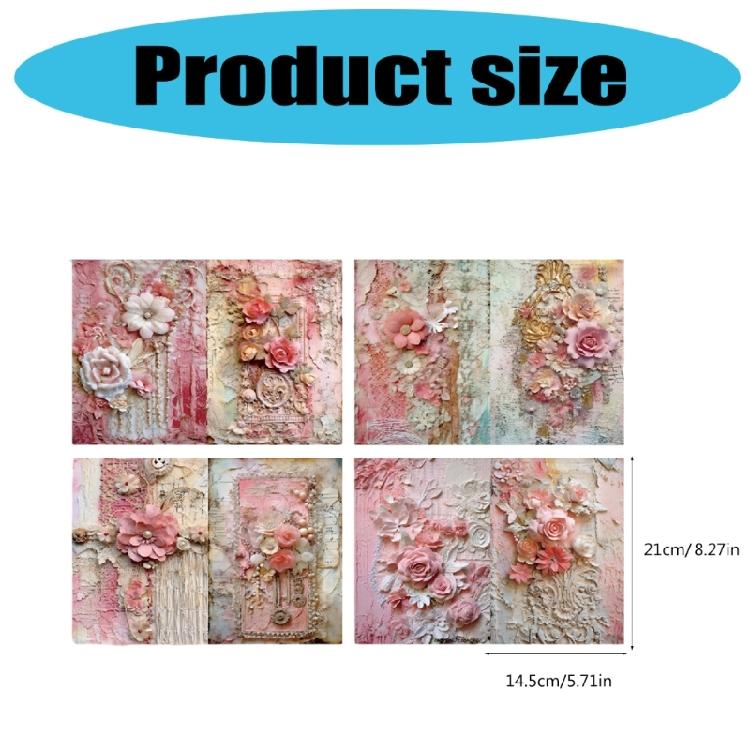 8 Sheets A 5 Flowers Paper Scrapbooking Paper Craft Paper Decorative Paper Background Paper Scrapbook Paper