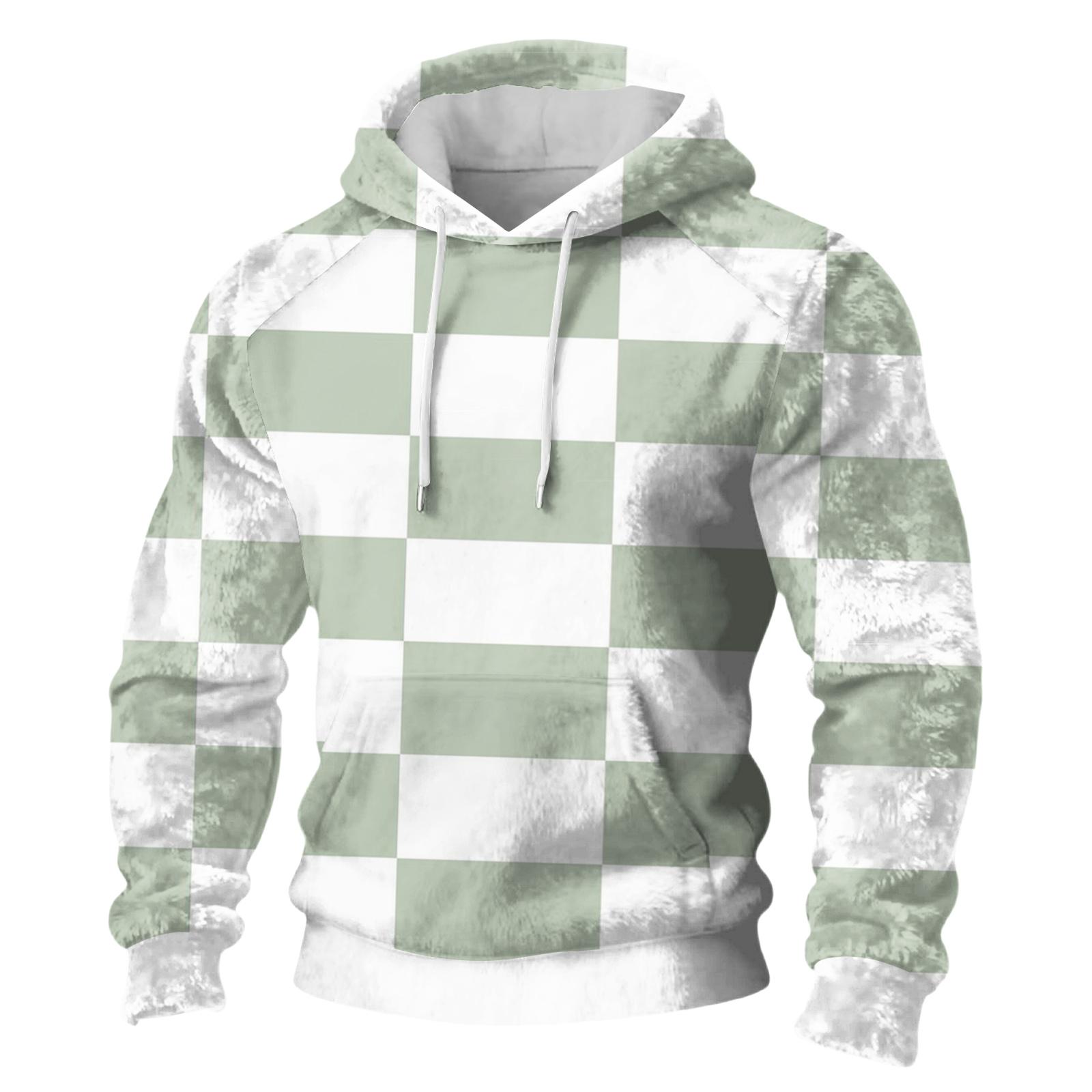 

Мужская повседневная фланелевая толстовка с капюшоном и длинными рукавами XXXL