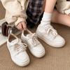 Platform White Shoes Women's Spring 2025 New Foreign Style Versatile College Style Lace-up Casual Fashion Sports Board Shoes