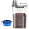 Upgraded Dog Food Storage Container Small, Cat Food Container Airtight, Pet Food Container Dispenser with Pour Spout, Measuring Cup and 4 Seal