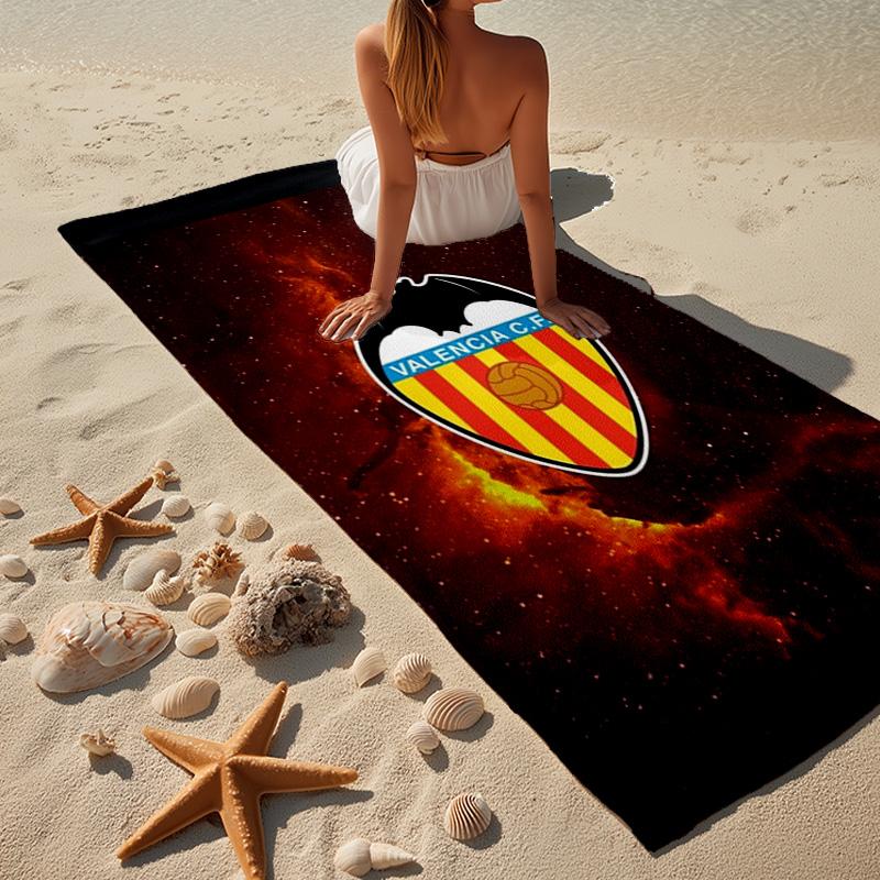 Valencia Cf Crest Design Microfiber Beach Towel, Lightweight And Quick-Dry, for Summer Travel, Beach Essential, Swimming Pool