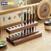 1PC Walnut Wood Multifunction Desk Organizer - Pen Holder, Phone Stand & Storage Solution for Office and School
