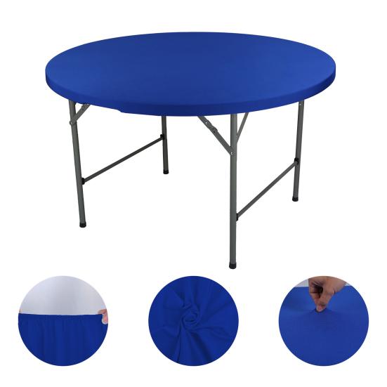 Elastic Round Table Cover Wrinkle-Resistant Fabric Universal Protection Indoor Outdoor