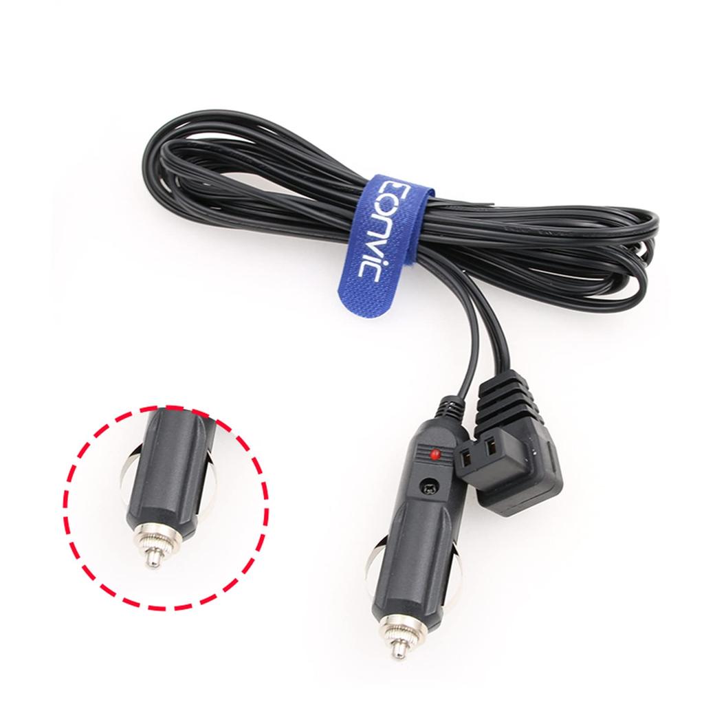 Eonvic 12V DC Duty Portable Mini Car Universal Thermoelectric Power Cable for Mobicool and Car Coolers Right-Angle Compressor, Refrigerator, Cars,