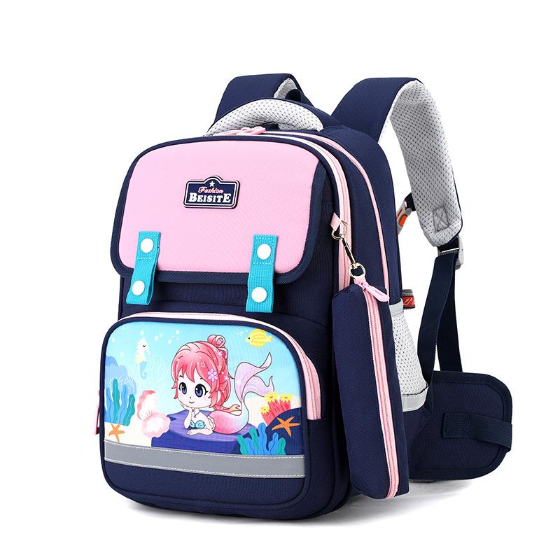 New Children's Schoolbag for Primary School Students Super Light Cartoon Boy Backpack for Spine Protection Waist Protection Burden Reduction