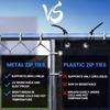 20pcs 10in Stainless Steel Zip Ties | Rustproof Heavy Duty Cable Ties for Automotive, Machinery, Outdoor