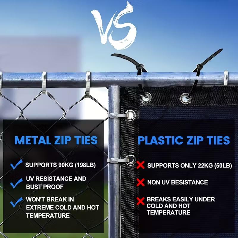 20pcs 10in Stainless Steel Zip Ties | Rustproof Heavy Duty Cable Ties for Automotive, Machinery, Outdoor