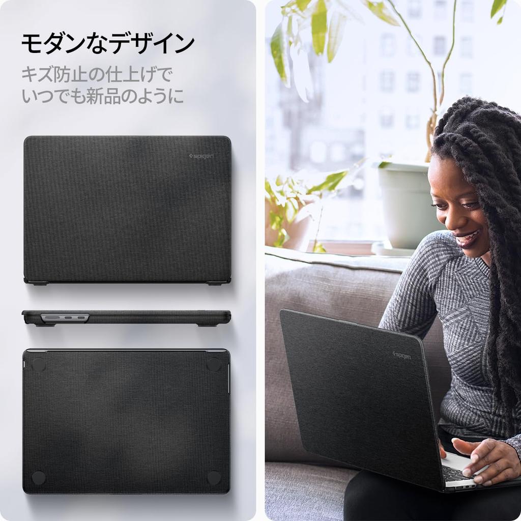 Etui Spigen do MacBook Air 13-calowego, M4, M3 (2025/2024) / MacBook Air 13-calowy M2 (2023) Twarda obudowa z rękawem z tkaniny premium, krój miejski, ACS05272 (czarny)