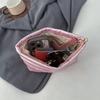 Fashion Solid Color Cosmetic Bag Large Capacity Fluffy Quilted Toiletry Pouch Zipper Nylon Women Clutch Bag