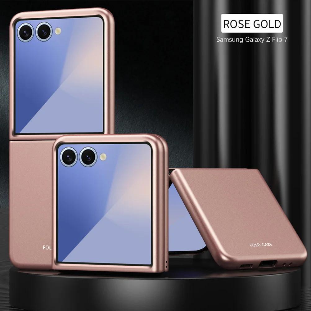 Luxuriöses, mikro-mattiertes Gefühl, komfortabel, Anti-Fingerabdruck, ultradünne Handyhülle für Samsung Galaxy Z Flip 7 7FE 6 5, Kameraschutzabdeckung