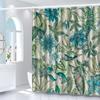 1pc Green Leaf Shower Curtain Bathroom Decor with Artistic Tropical Leaf Pattern,   Shower Curtain for Bathrooms