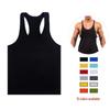 Camiseta Regata Masculina Plus Size Lisa com Costas Nadador - Mistura de Algodão Elástico para Treino na Academia