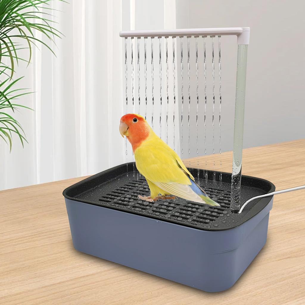 Parrot Bathtub Accessory Automatic Water Circulation for Cockatiel Parakeets Bird Bath Electric Shower Basin